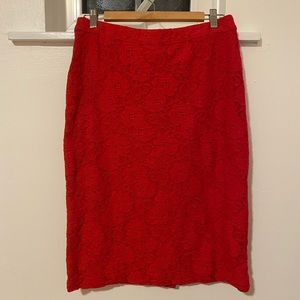 Anthropologie Lace Pencil Skirt- size medium